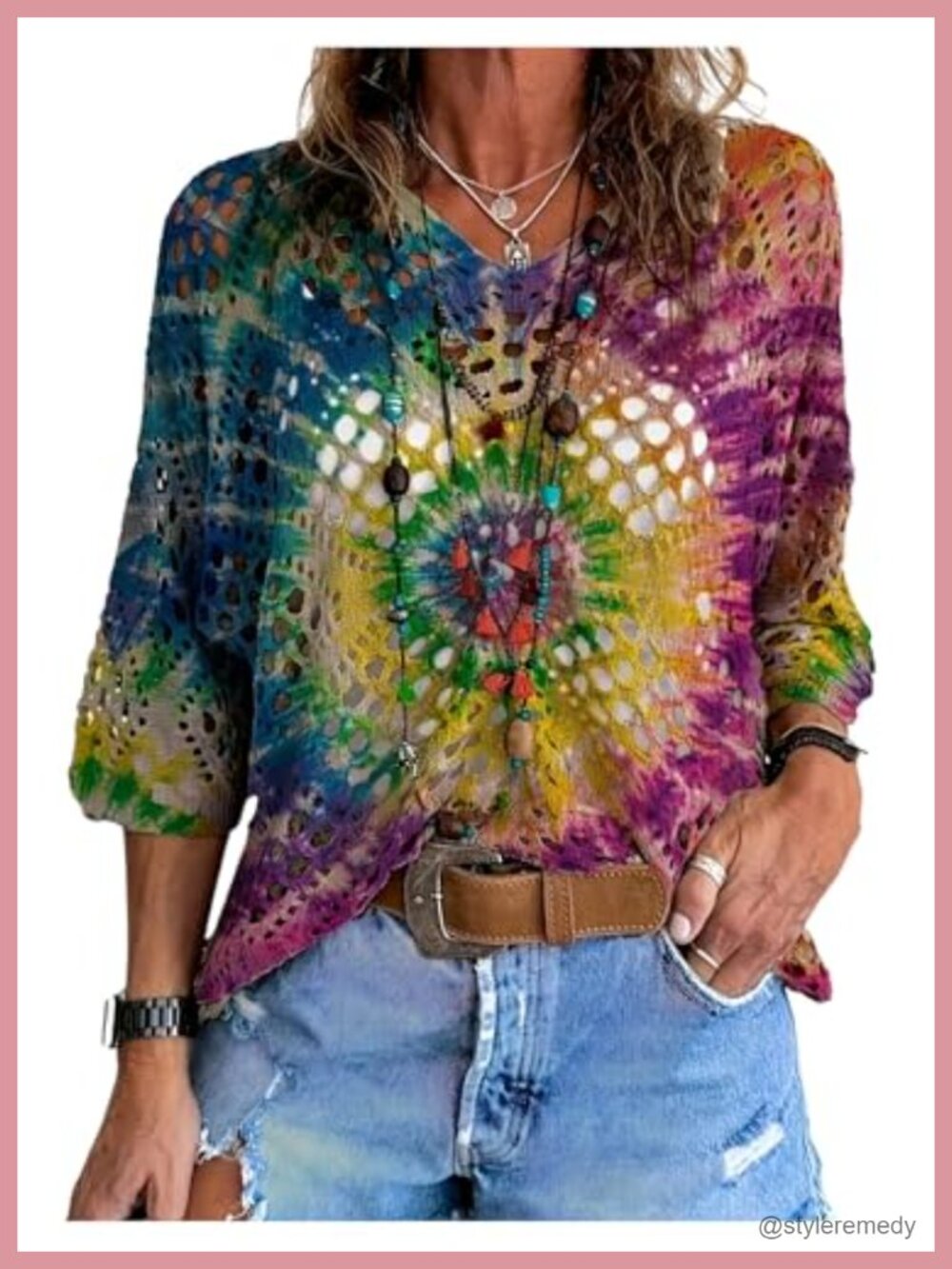 Boho Lightweight Summer Sweater Beach Cover Up V Neck Drop Shoulder